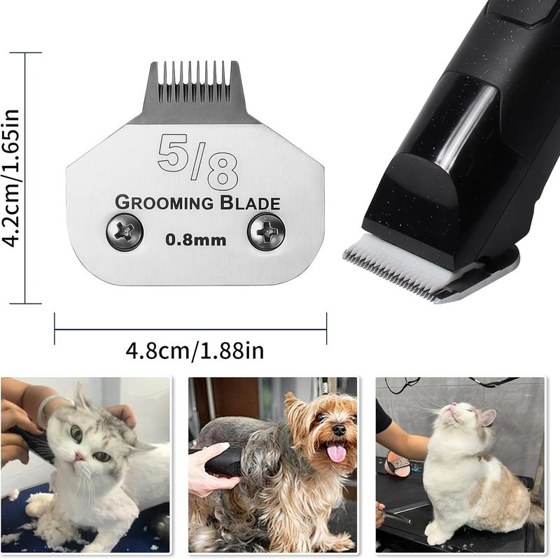 OEMIRY 2 Pcs Size 5/8toe Detachable Dog Grooming Blades, Compatible with Andis, Oster A5, Wahl KM10 Series Clippers, Cut Length 0.8mm, Silver (5/8toe 0.8mm, 2 Packs) - Image 4